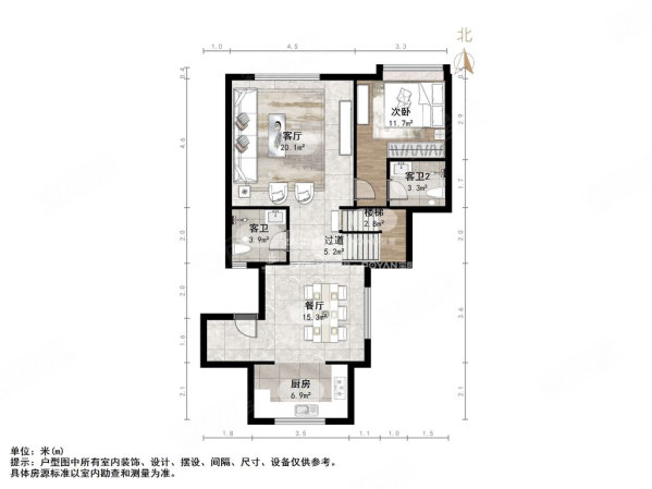 泰悦盛景5室2厅4卫203.19㎡南北207万