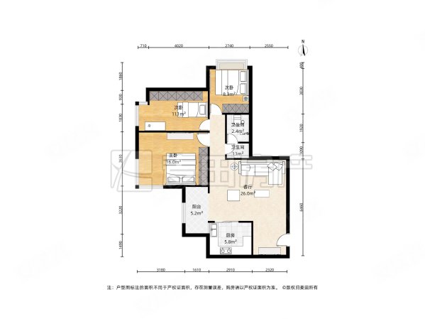 大屯里小区(北区)3室2厅1卫102.57㎡西北650万