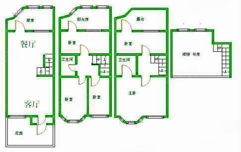 海德堡花园(别墅)4室3厅2卫246㎡南北750万