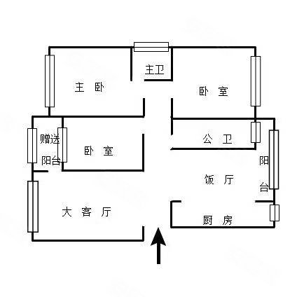 仁和嘉苑3室2厅2卫124㎡南北63万