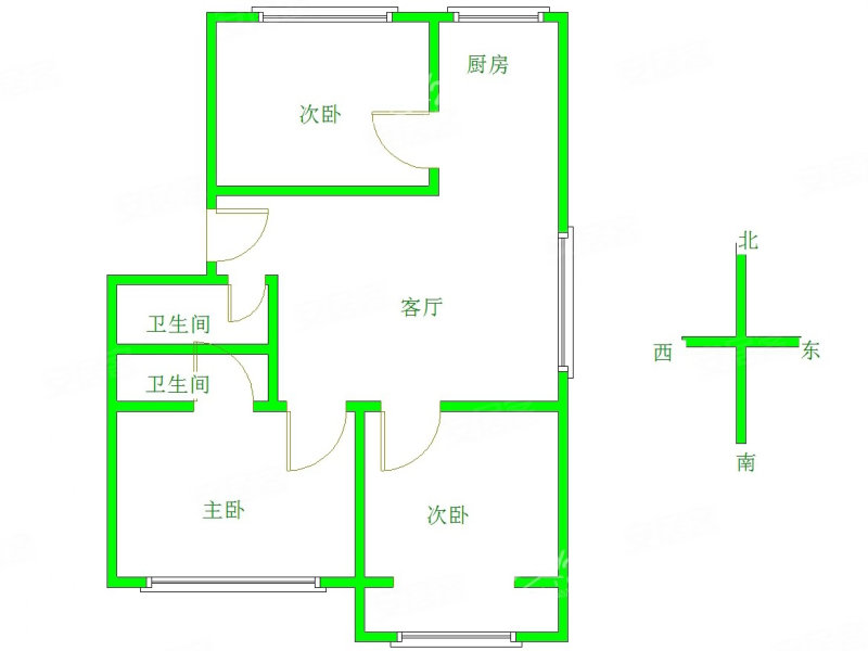 宇和花园3室2厅2卫115.65㎡南北108万