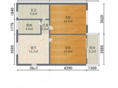 上海静安阳城永和景峰苑 2室1厅1卫出租房源真实图片