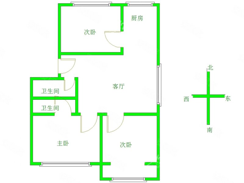 宇和花园3室2厅2卫115.65㎡南北105万