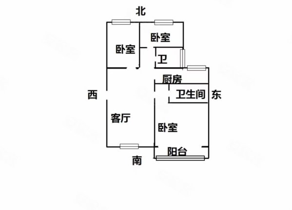 易居城2室2厅1卫86㎡南北47.8万