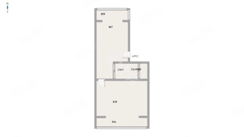 黄华街小区1室1厅1卫58㎡南北43万