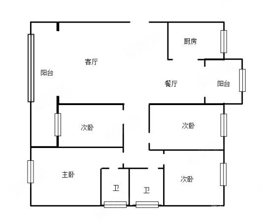 江南中央美地4室2厅2卫131㎡南北88万