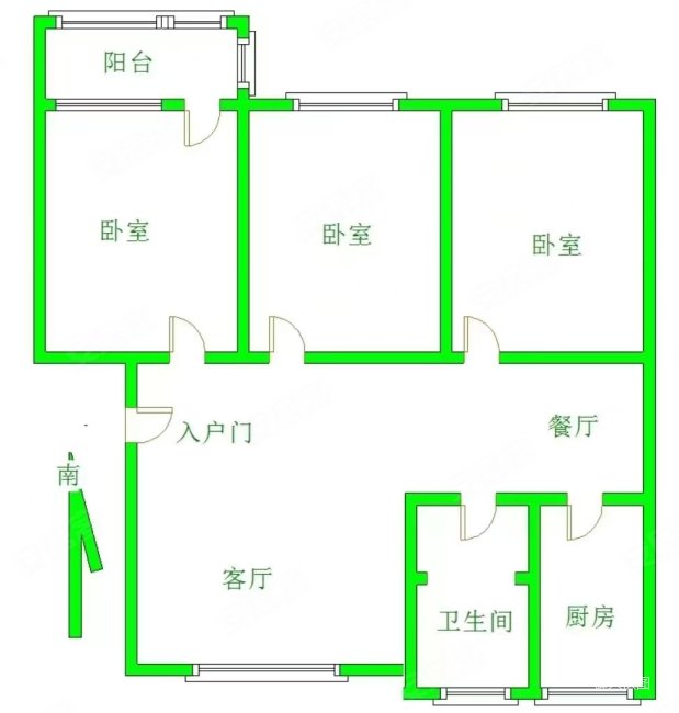 九州名座3室2厅1卫116㎡南69万