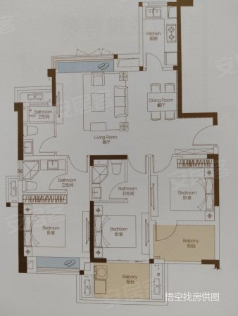 凯丽花园4室2厅2卫140㎡南北102万