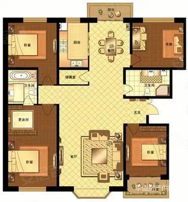 金领国际4室2厅2卫230㎡南北95万