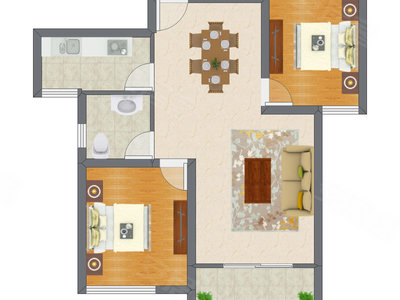 2室2厅 94.06平米户型图