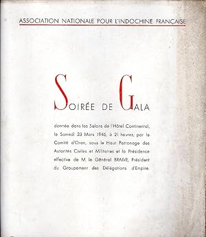 Programme De La Soirée de Gala donnée dans les Salons de l'Hôtel Continental, le Samedi 23 Mars 1...