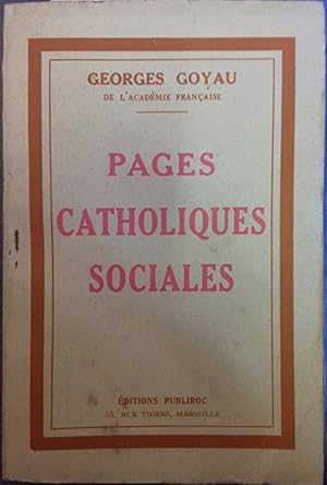 Pages catholiques sociales.