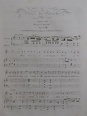 MOZART W. A. Prise de Jéricho Scène et Air Chant Piano ou Harpe ca1820