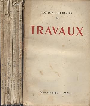 Travaux. Première série. Numéros 1 à 8 sur 9. Tête de collection, il manque le numéro 9. 1945-1946.