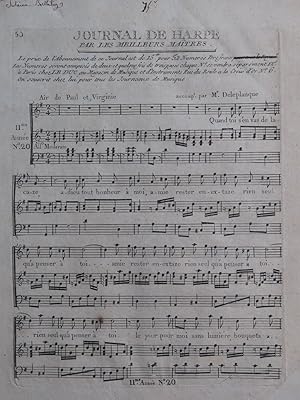 DELEPLANQUE Air de Paul et Virginie Chant Harpe ca1790