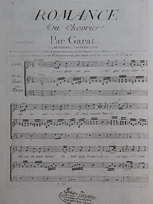 FABRY-GARAT Romance du Chevrier Chant Piano ou Harpe ca1795