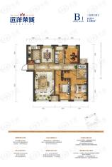 远洋荣域B1三室两厅两卫128平米户型图户型图