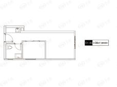 万科云城1室1厅1卫户型图