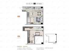 武汉美桥富力广场86㎡（俊雅系）户型户型图