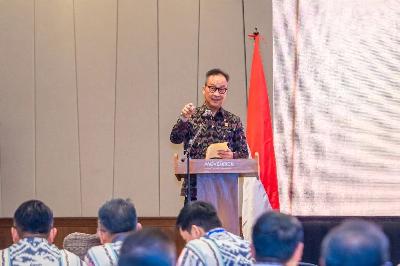 Minister of Industry Agus Gumiwang Kartasasmita at the business forum during the 23rd National Meeting of the Industrial Estates Association (HKI) in Bali on Thursday (September 21, 2023). ANTARA/HO-Ministry of Industry.