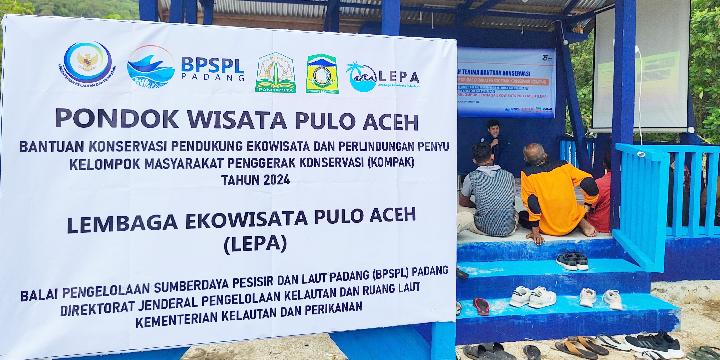 Kementerian Kelautan dan Perikanan (KKP) melalui Balai Pengelolaan Sumber DayaPesisir dan Laut (BPSPL) Padang membangun pondok wisata di Kabupaten Aceh Besar, Provinsi Aceh pada September 2024. Dok. KKP