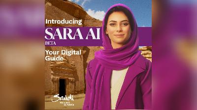 SARA AI, teman perjalanan digital berbasi AI Arab Saudi. Instagram.com/@visitsaudi