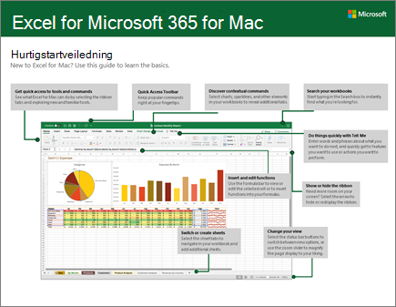 Hurtigstartveiledning for Excel 2016 for Mac