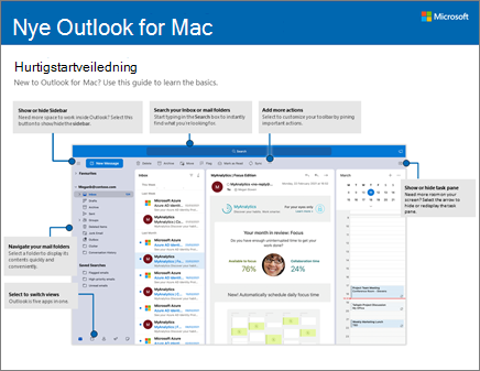 Hurtigstartveiledning for Outlook 2016 for Mac