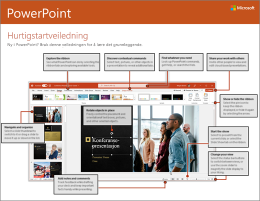 Hurtigstartveiledning for PowerPoint 2016 (Windows)