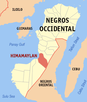 Mapa han Negros Occidental nga nagpapakita kon hain nahamutangan an Syudad han Himamaylan