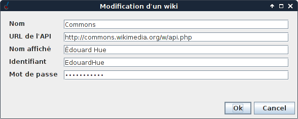 The wiki modification screen.