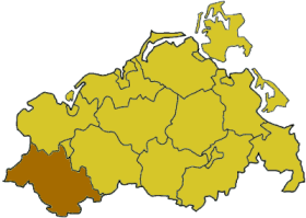 Lokasi Ludwigslust di Mecklenburg-Vorpommern