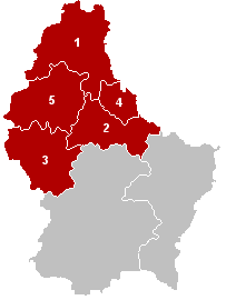 Poziția regiunii Distrikt Dikrech District de Diekirch