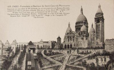 Tirna vzpenjača do Sacre Coeur (okoli 1905)