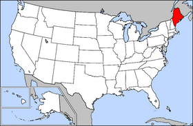 Map of the United States with Maine highlighted