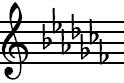 C-flat Major key signature