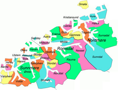 Location of Møre og Romsdal Municipalities