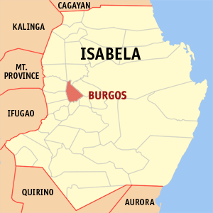 Mapa han Isabela nga nagpapakita han kahamutang an Burgos