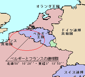 ベルギーとフランスの鐘楼群の位置