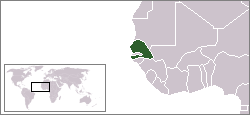 Lokasie van Senegal