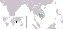 Map showing the location of Angkor