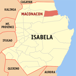 Mapa han Isabela nga nagpapakita han kahamutang an Maconacon