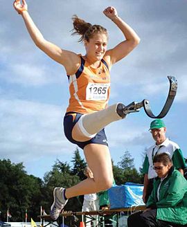 Verspringster Annette Roozen bij het WK Atletiek 2006 in Assen