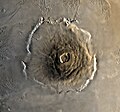 A composite image of Olympus Mons on Mars, the tallest known volcano and mountain in the Solar System.