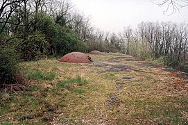 Une batterie de deux tourelles d'un des forts de Metz.