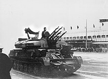 Un ZSU-23-4 Xilka desfilant a la Unió Soviètica l'any 1977.