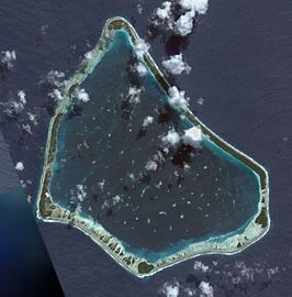 Satellietfoto van Manihiki