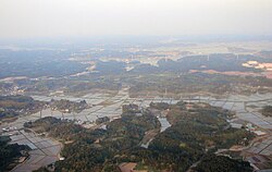 Shibayama as seen from airplane taking off from Narita