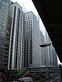 Wing On House (middle); the two buildings to the right are the old and new headquarters of Hang Seng Bank