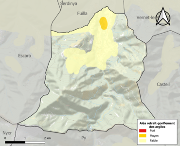 Carte des zones d'aléa retrait-gonflement des argiles.